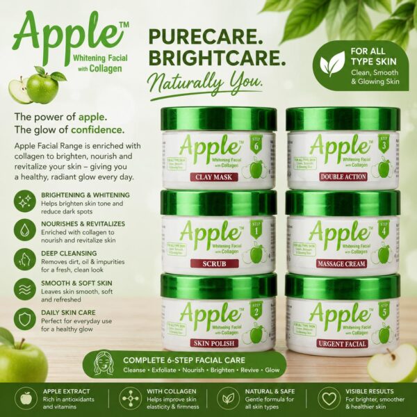 Apple Whitening Facial Kit with Collagen (6-steps)